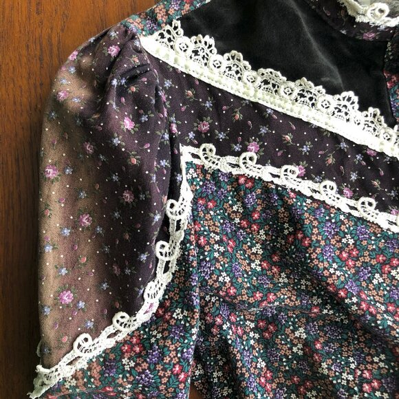 Small Vintage Bohemian Victorian Prairie Gunne Sax Jessica Dress *Please Read* - Picture 9 of 14